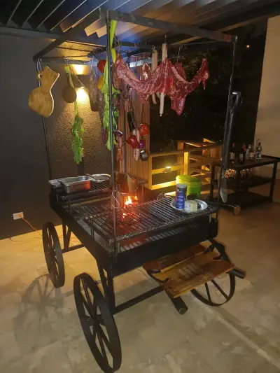Parrilla asador móvil fogón domo - miniatura 5
