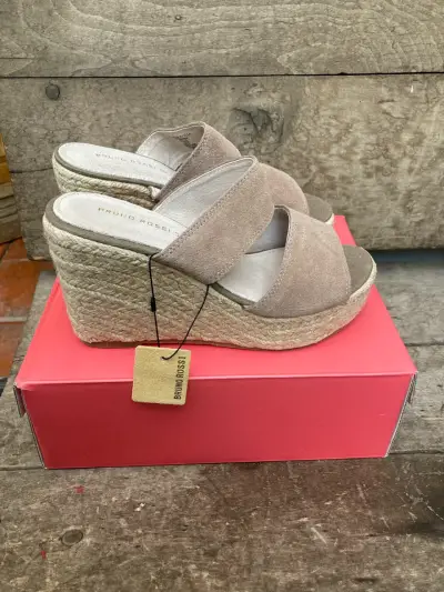 Sandalias plataforma beige Bruno Rossi - miniatura 1