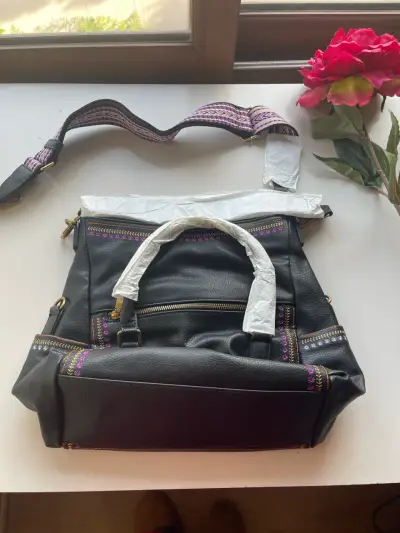 Bolso Desigual negro con bordados coloridos - miniatura 2