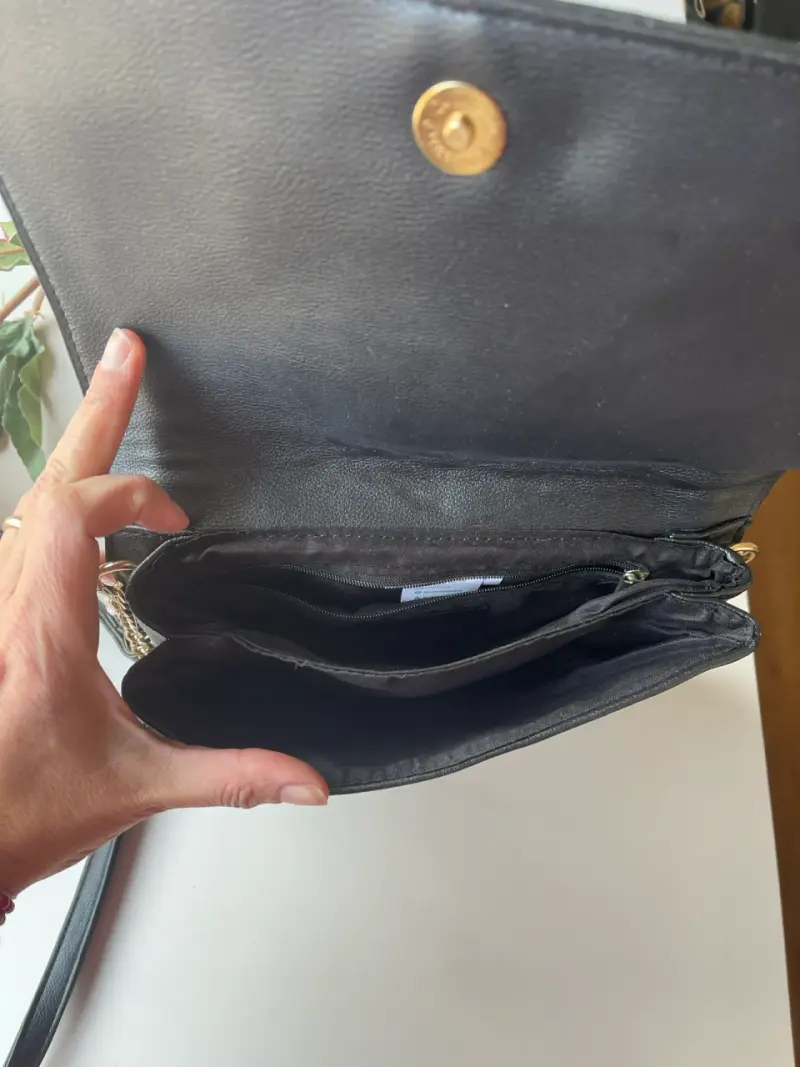 Cartera de ecocuero negra elegante - 3