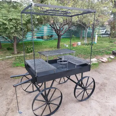 Carro fogón domo parrillero con ruedas - miniatura 2