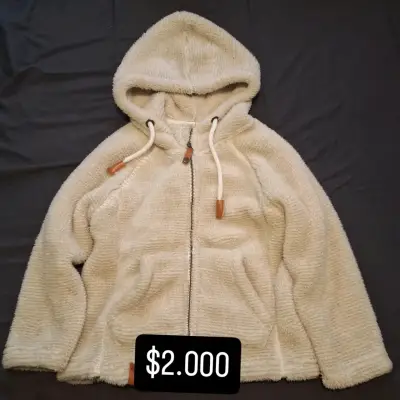 Chaqueta polar beige con capucha - miniatura 1