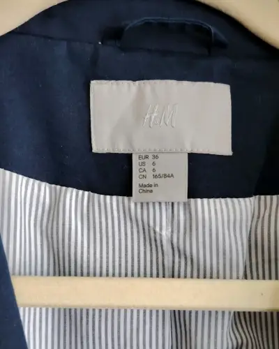 Blazer H&M Azul Marino 36 - miniatura 3