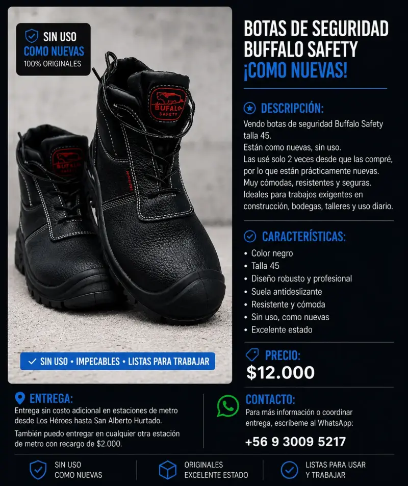 Botas de seguridad Buffalo Safety negras