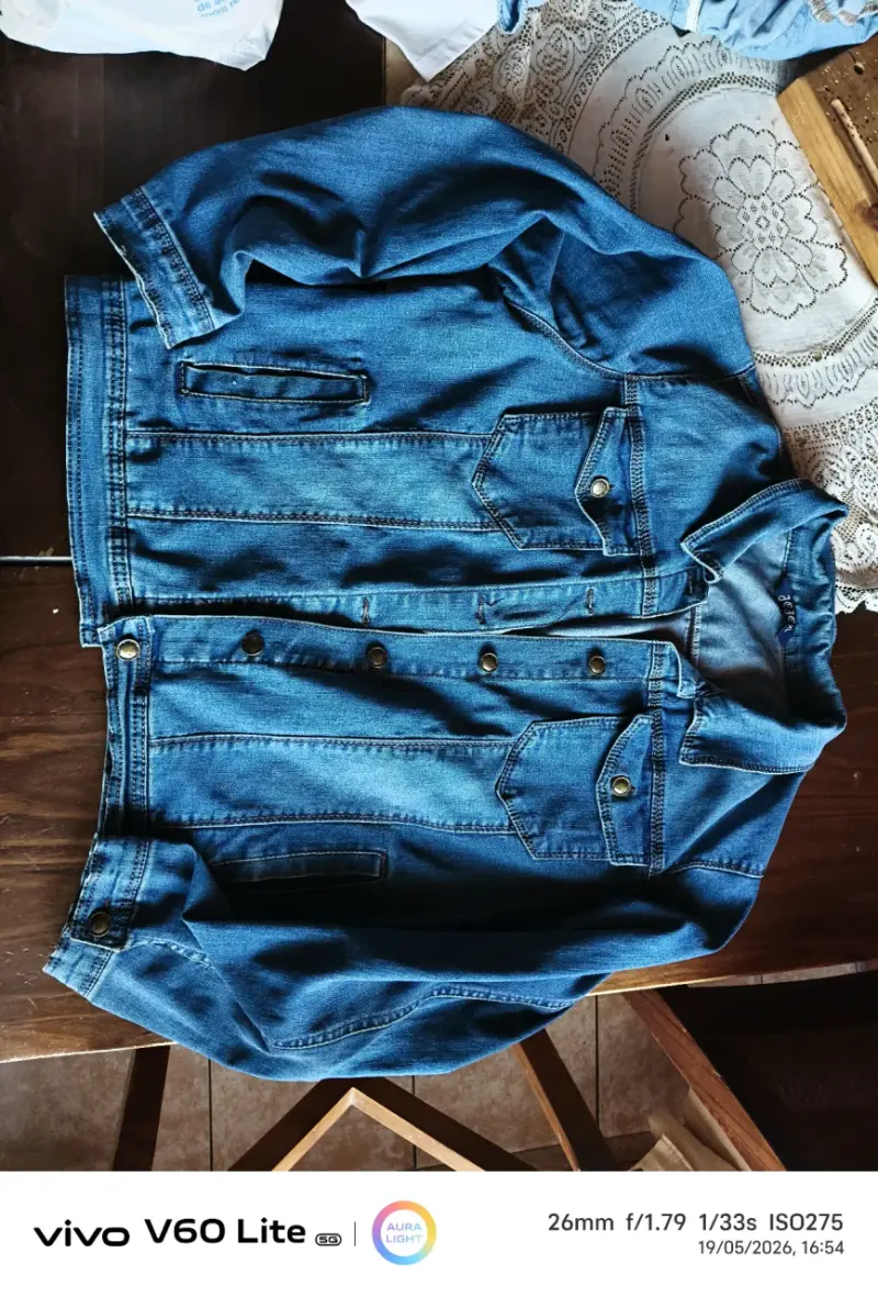 Chaqueta de mezclilla azul XL - 2
