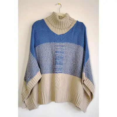 Sweater Beige/Azul University Club S/M - miniatura 1