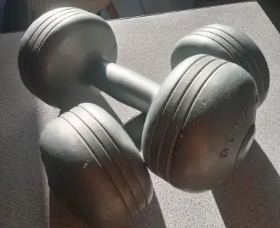 Mancuernas de plástico gris 20kg - miniatura 1