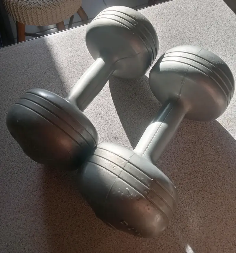 Mancuernas de plástico gris 20kg - 2