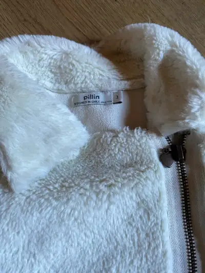 Chaqueta polar blanca con cierre - miniatura 2