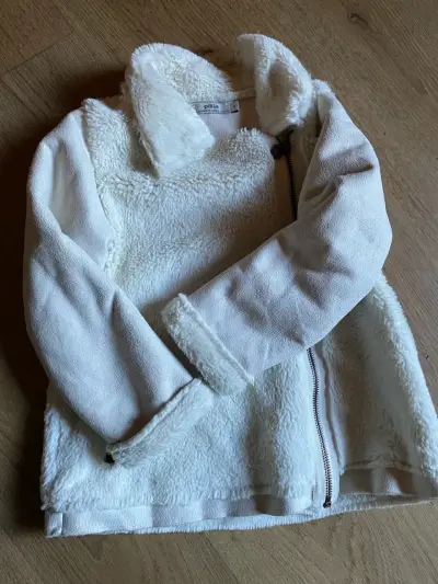 Chaqueta polar blanca con cierre - miniatura 3