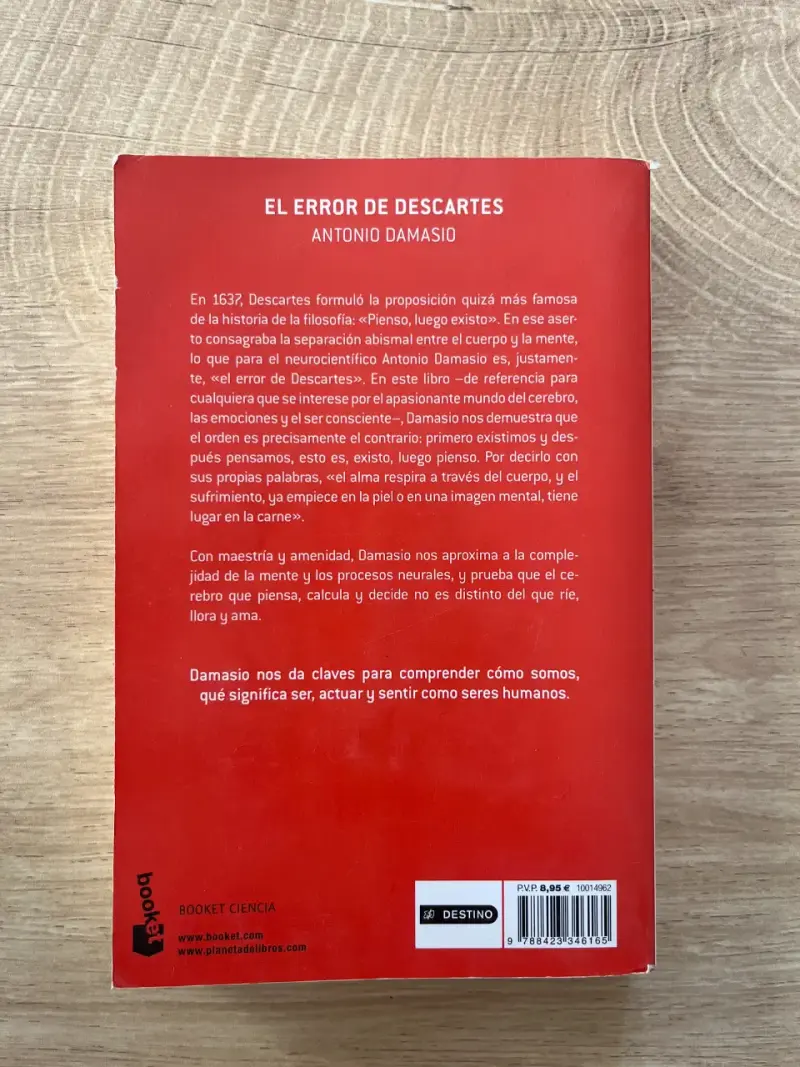 Libro 'El error de Descartes' de Antonio Damasio - 3