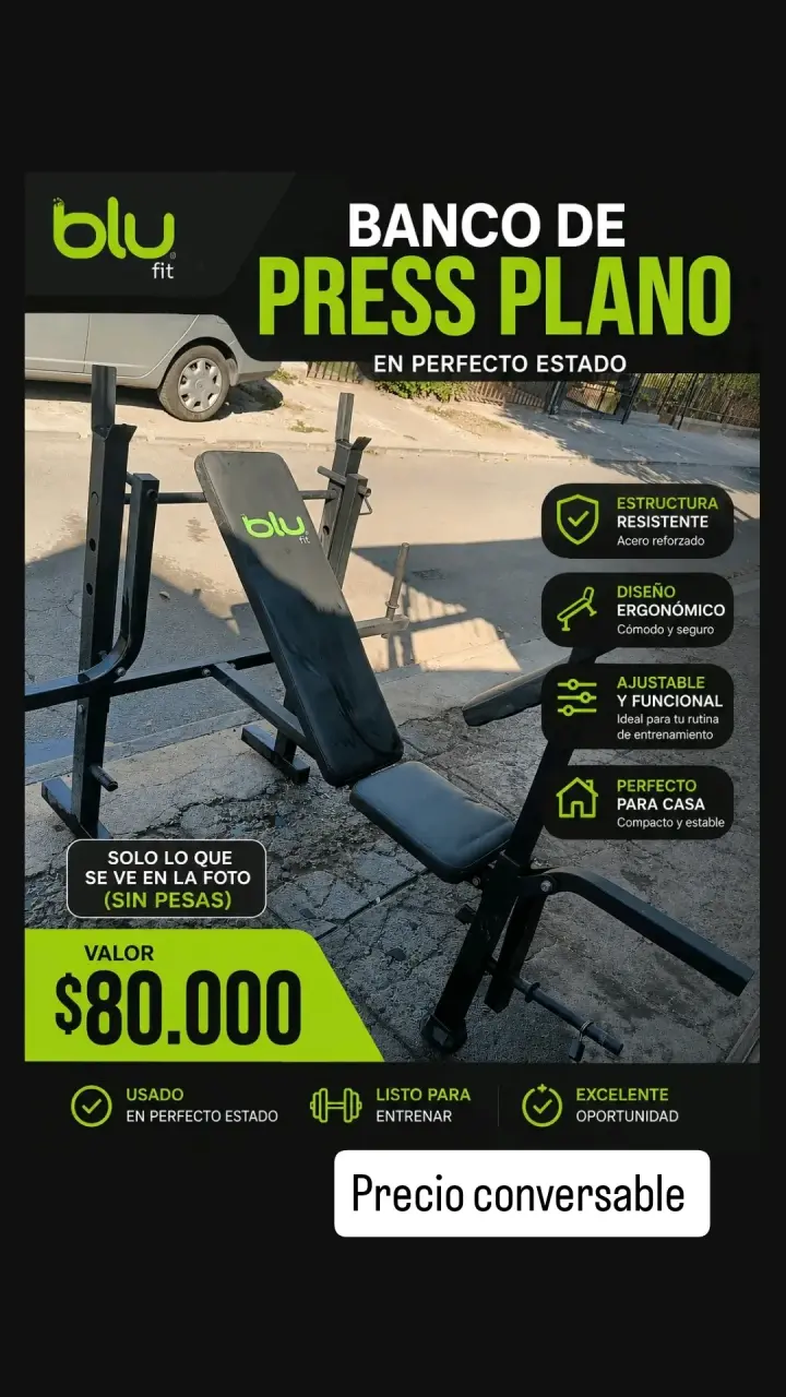 Banco de press plano Blu Fit - 1