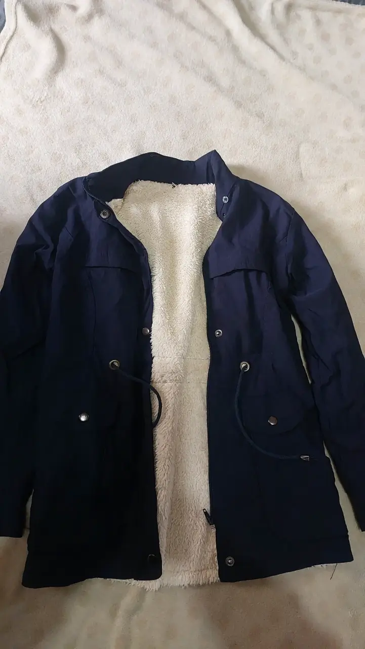 Parka azul con forro polar - 1