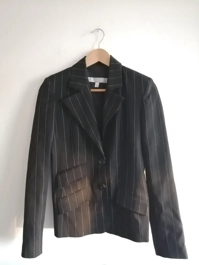 Blazer negro a rayas - 1