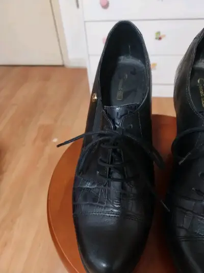 Zapatos Oxford negros de cuero, marca gacel 40 - miniatura 3
