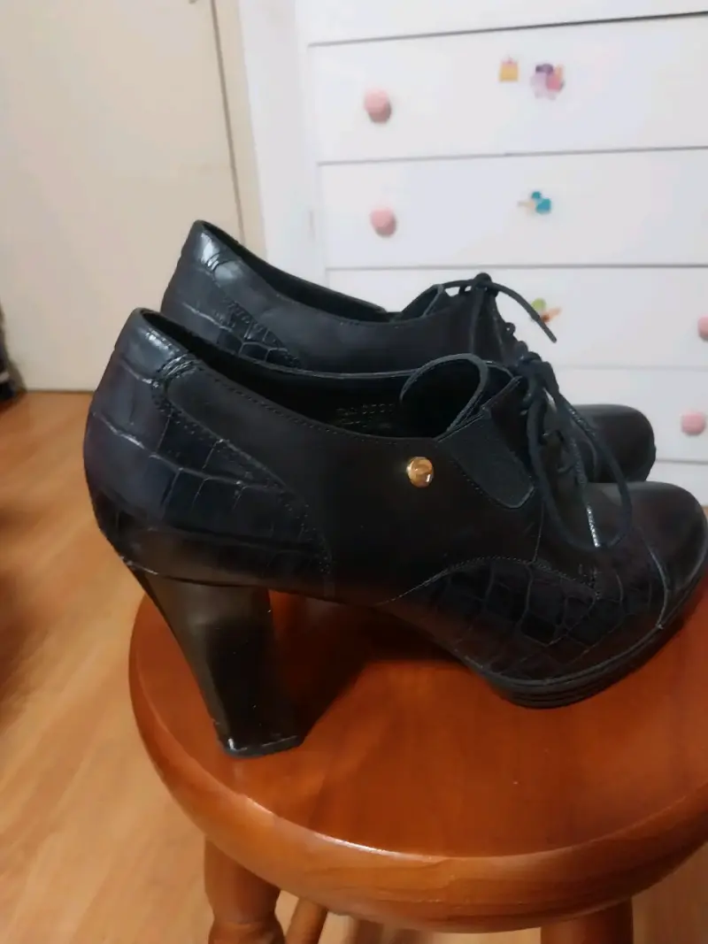Zapatos Oxford negros de cuero, marca gacel 40 - 4