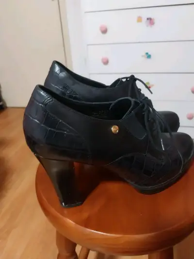 Zapatos Oxford negros de cuero, marca gacel 40 - miniatura 4