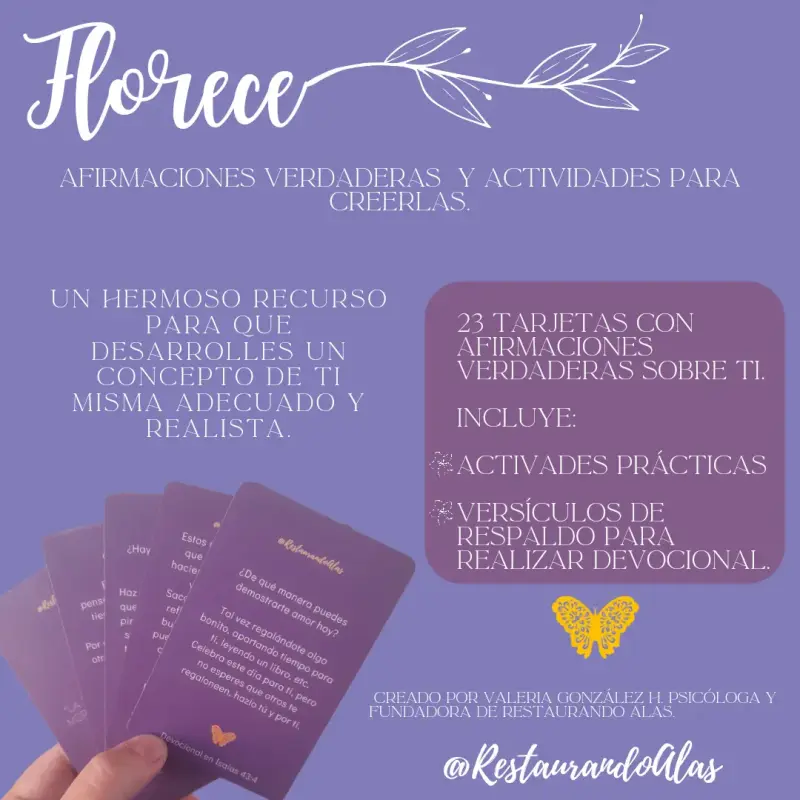 Tarjetas de afirmaciones Florece