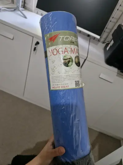 Mat de yoga azul Torpedo, delgado. - miniatura 1