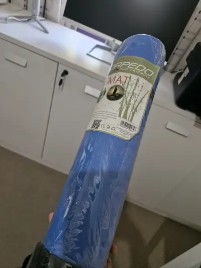 Mat de yoga azul Torpedo, delgado. - miniatura 2