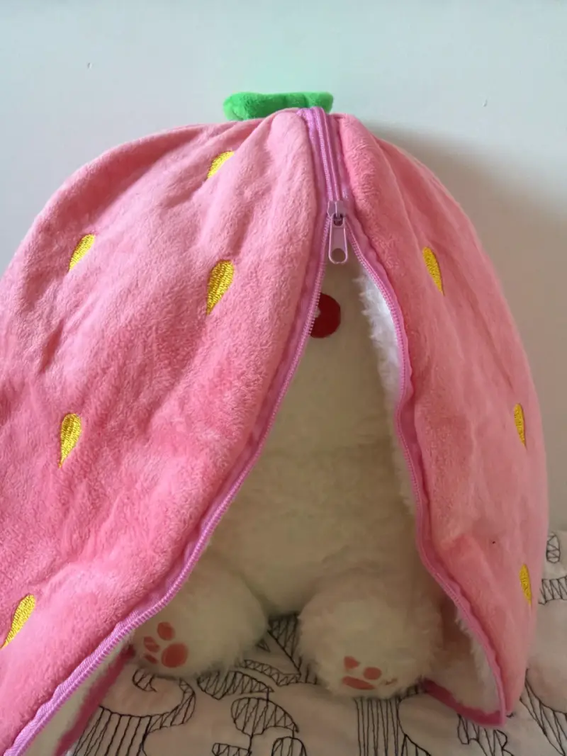 Peluche conejo blanco y rosado - 4