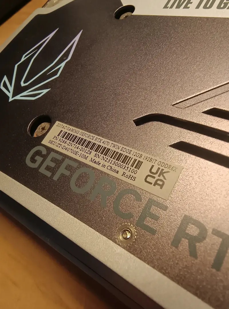 Tarjeta gráfica RTX 4070 12GB Zotac - 3