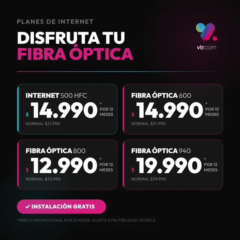 TV hogar vtr + fibra óptica - 3