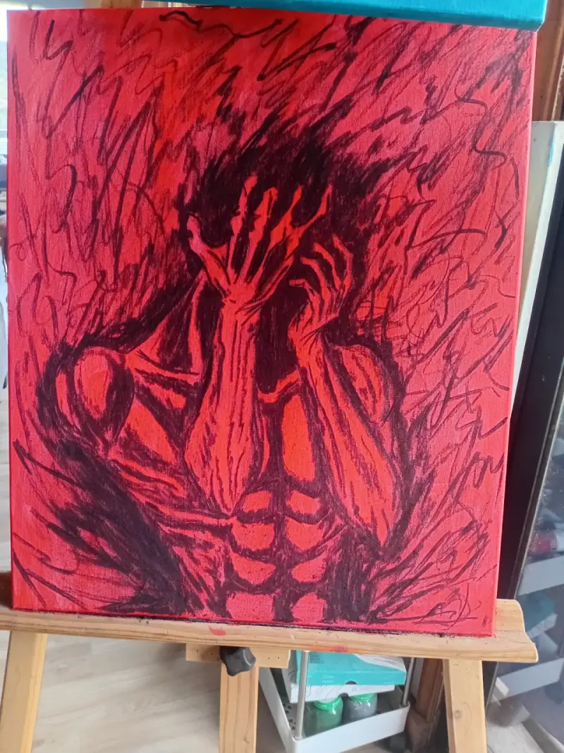 Cuadro en tonos rojos