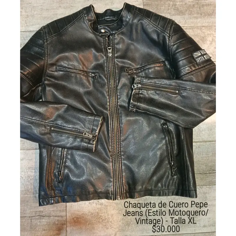Chaqueta de cuero negra - 1