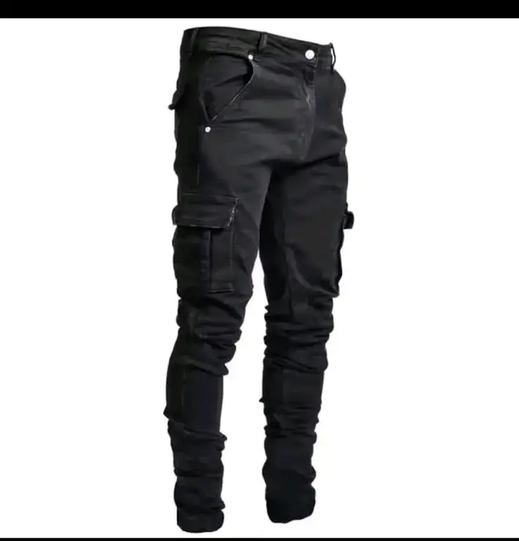 Pantalón cargo negro hombre - 4