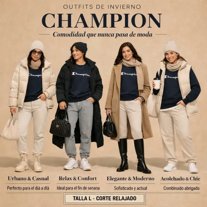 Polerón Champion clásico azul - 3