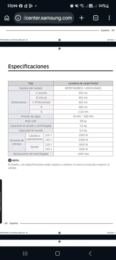Lavadora secadora Samsung negra - miniatura 5