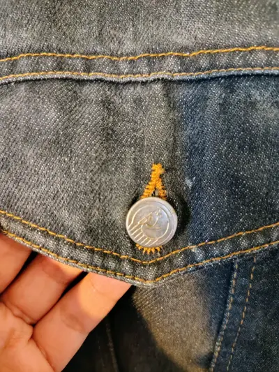Chaqueta de mezclilla negra vintage - miniatura 5