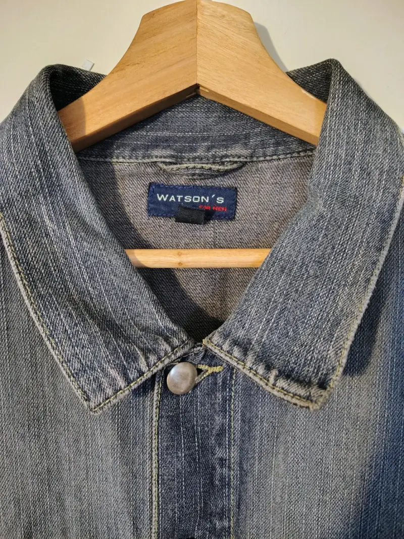 Chaqueta de mezclilla azul gris - 2