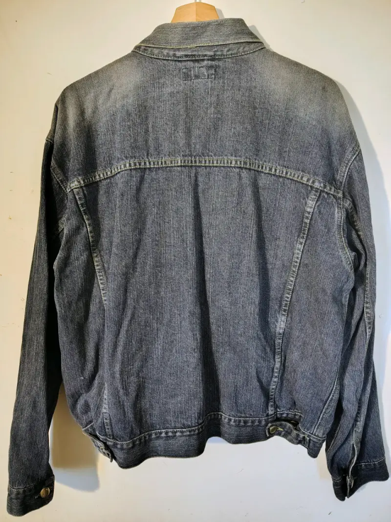 Chaqueta de mezclilla azul gris - 4