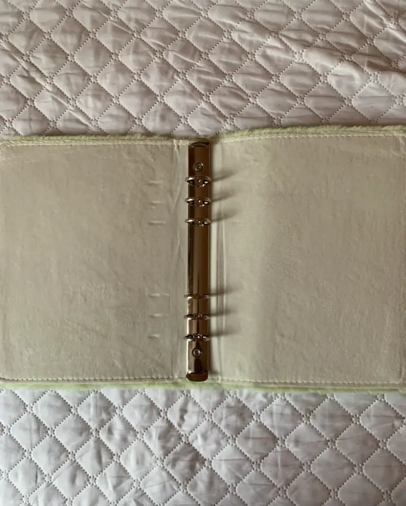 Binder/Carpeta aesthetic kawaii peludita verde - 2