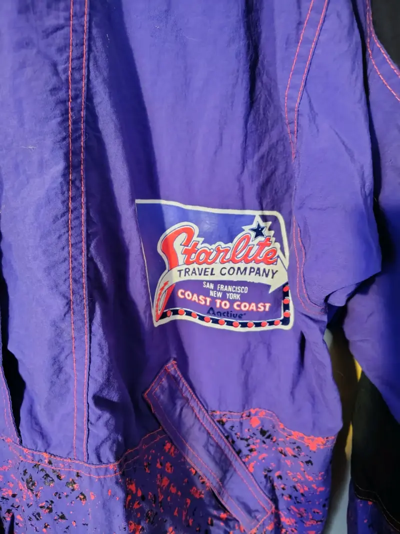 Chaqueta vintage morada y negra - 2