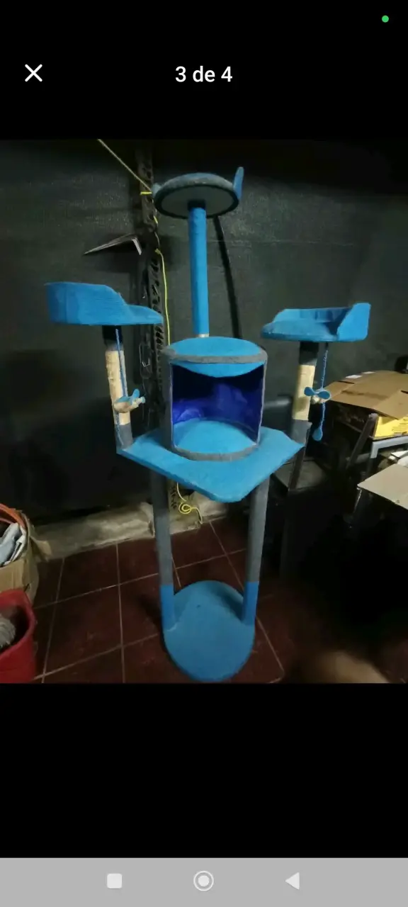 Árbol rascador azul para gatos - 1