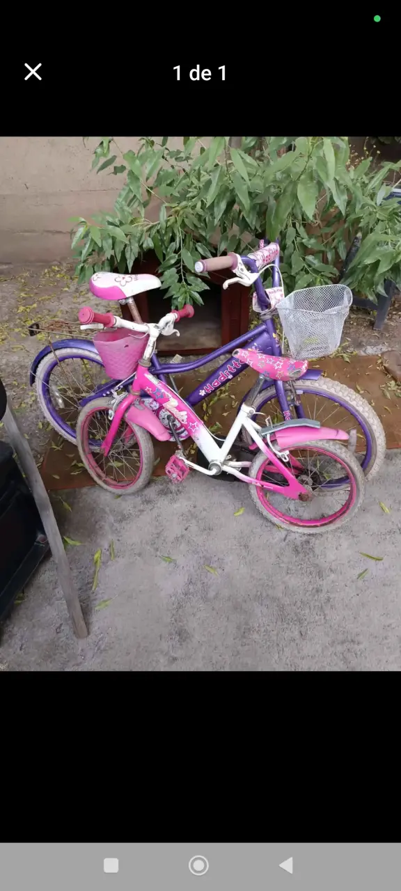 Bicicleta infantil rosa y morada