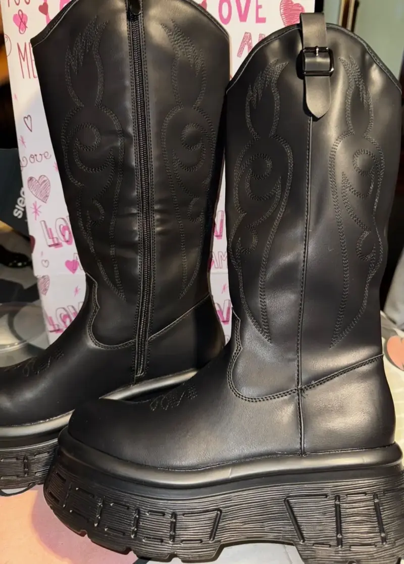 Botas negras con plataforma - 4