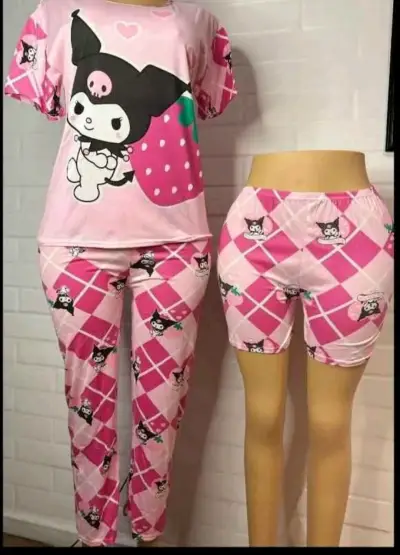 Pijama rosa con estampado talla M/L - miniatura 1