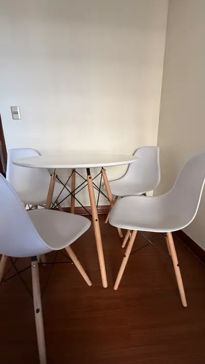 Juego de comedor blanco moderno - miniatura 2