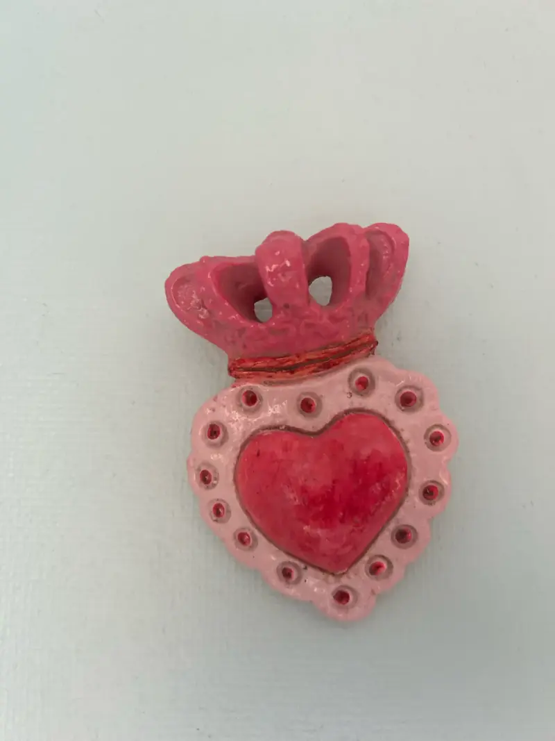 Adorno corazón rojo y rosa - 2