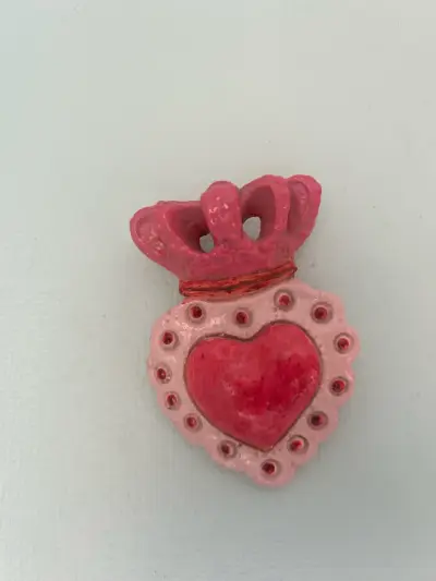 Adorno corazón rojo y rosa - miniatura 2
