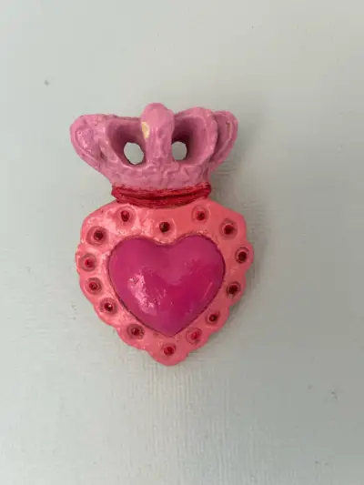 Adorno corazón rojo y rosa - miniatura 3
