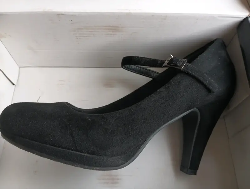 Zapatos de tacón negros de gamuza - 2