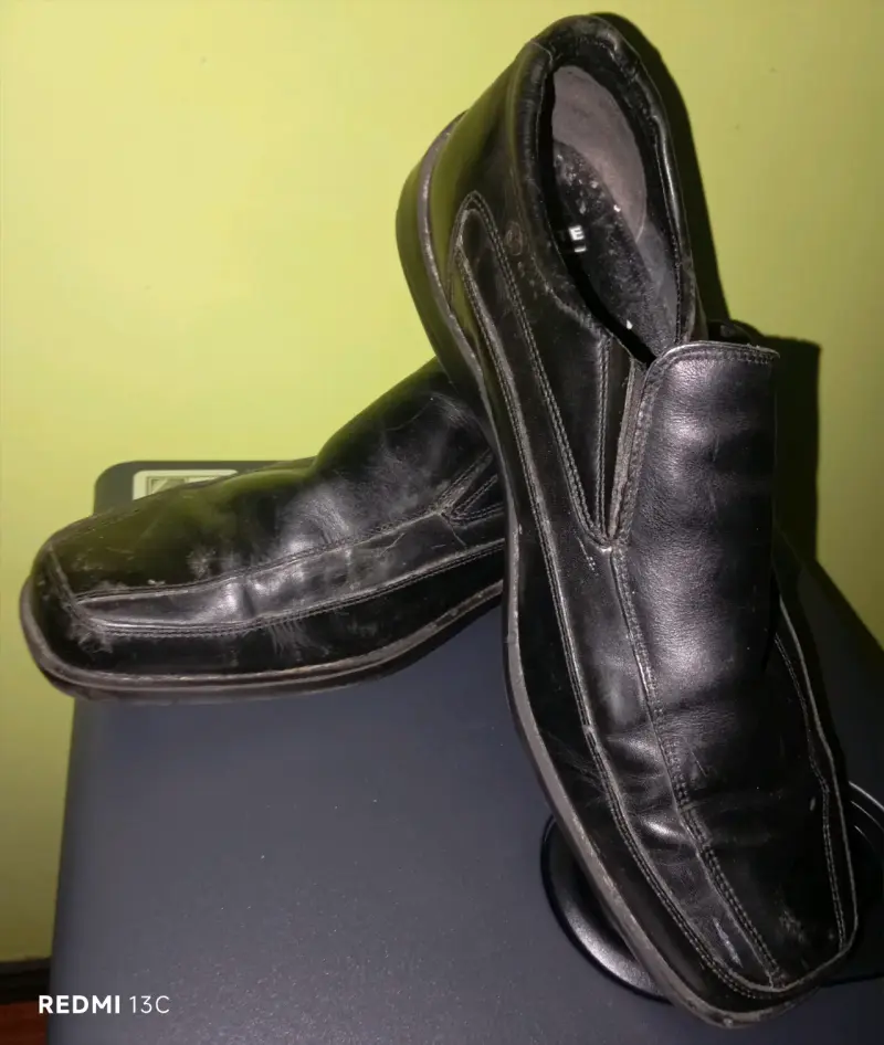 Zapatos de cuero negro para hombre - 1