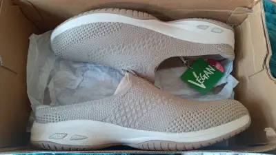 Zapatillas tejidas beige veganas - miniatura 1