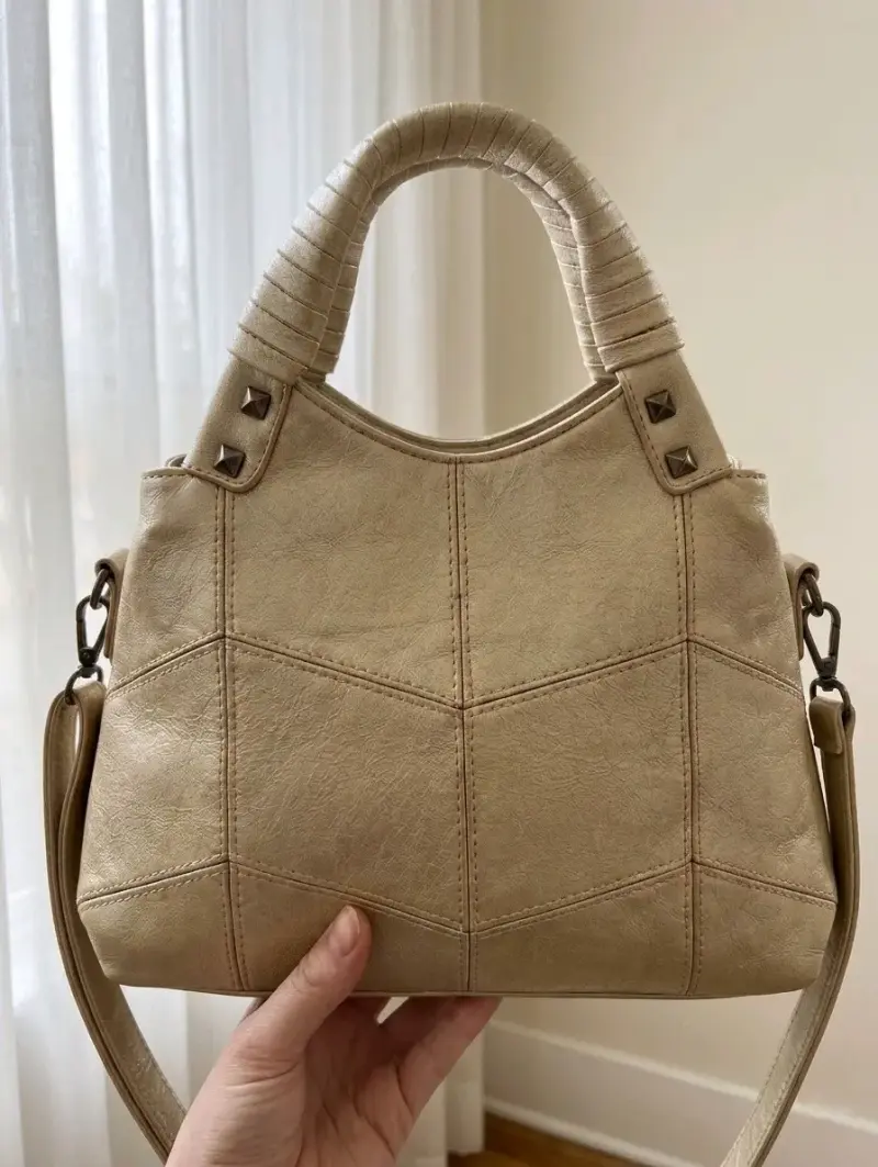 Bolso beige de mano elegante - 2