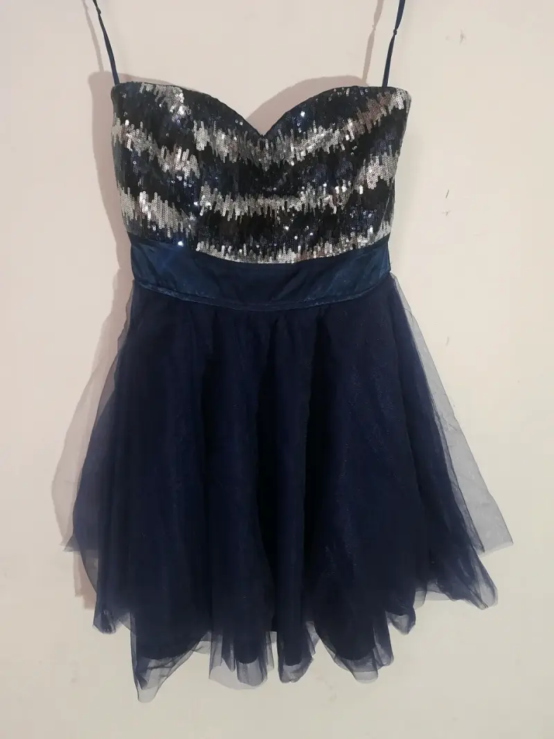 Vestido strapless corto de fiesta - 1